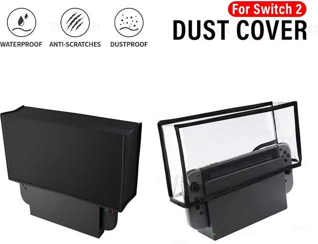 Staubschutzhülle für Nintendo Switch und Nintendo Switch OLED Konsole Dock in Schwarz - Bild 1