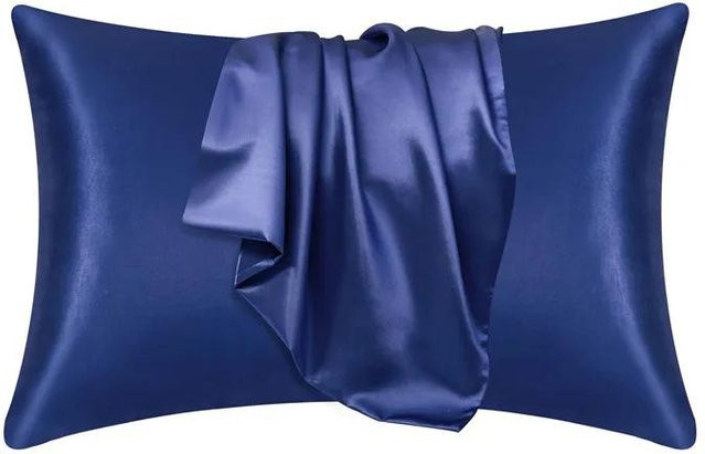 Kissenbezug aus Seide von Yiran Furniture in Dunkelblau, B/H: 51 x 76 cm - Bild 1