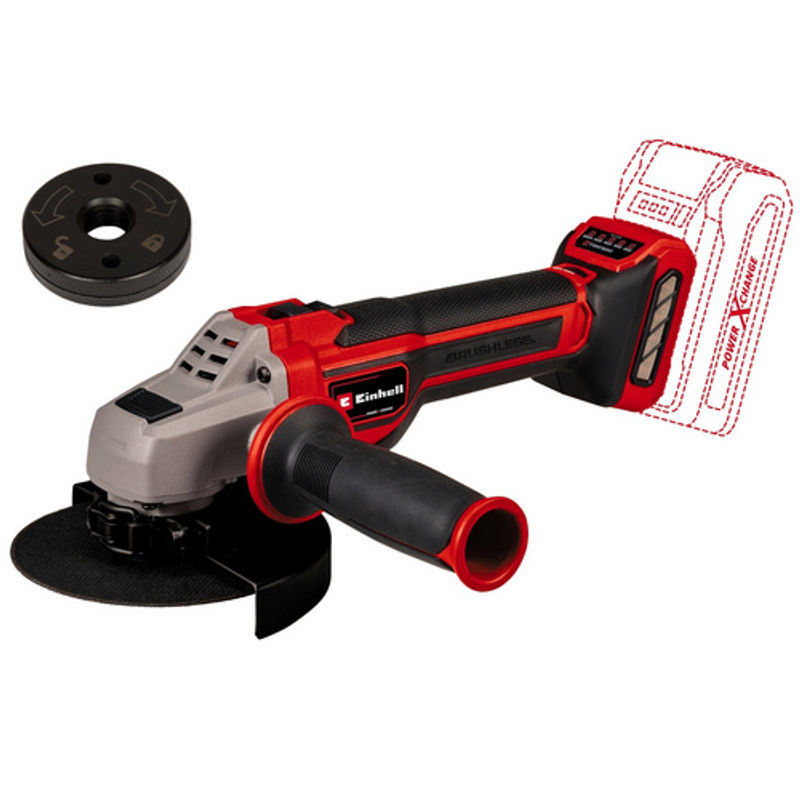 Einhell Professional Akku-Winkelschleifer TP-AG 18/125 CE Q Li Solo Power X-Change, 18V, Schwarz-Rot, 125 mm - Bild 4