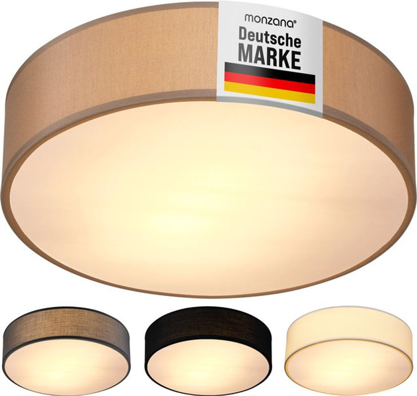 MONZANA Deckenlampe aus Stoff in Taupe und Beige, Durchmesser: 38 cm - Bild 2