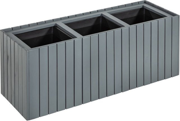 Pflanzkübel aus Akazienholz von Prestige Home Living in Anthrazit, B/T/H: 84 x 30 x 35 cm