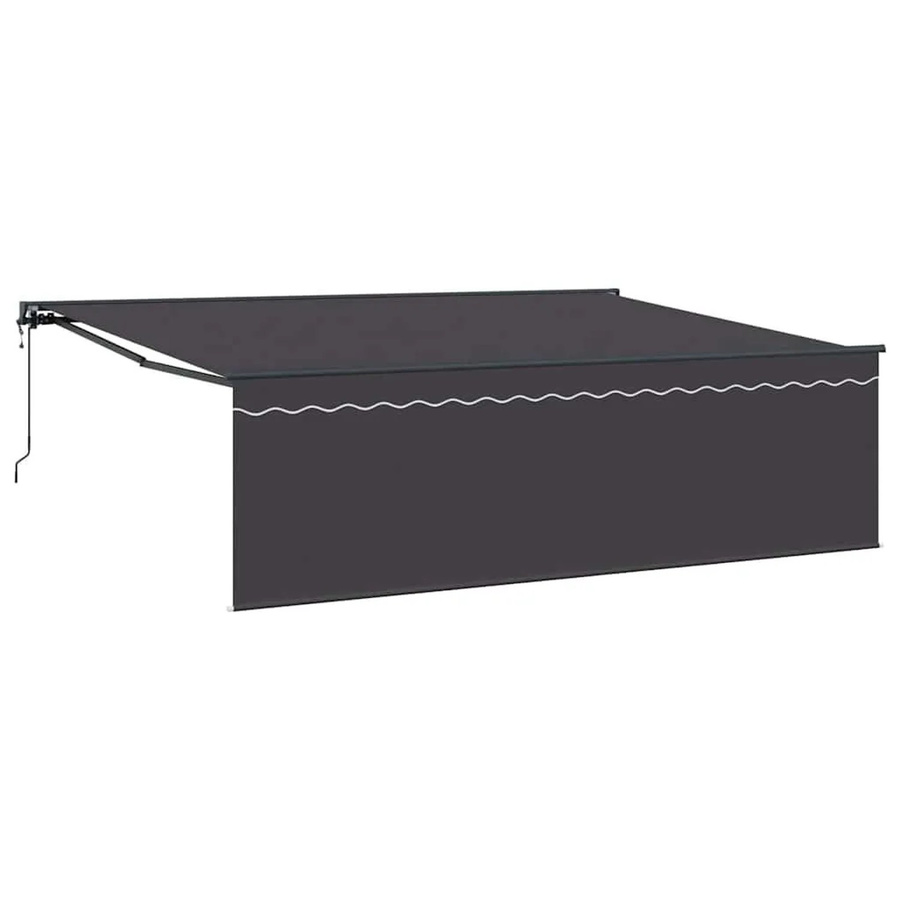 vidaXL Einziehbare Markise Anthrazit mit Fernbedienung aus Aluminium und Polyester B/H: 450 x 350 cm - Bild 2