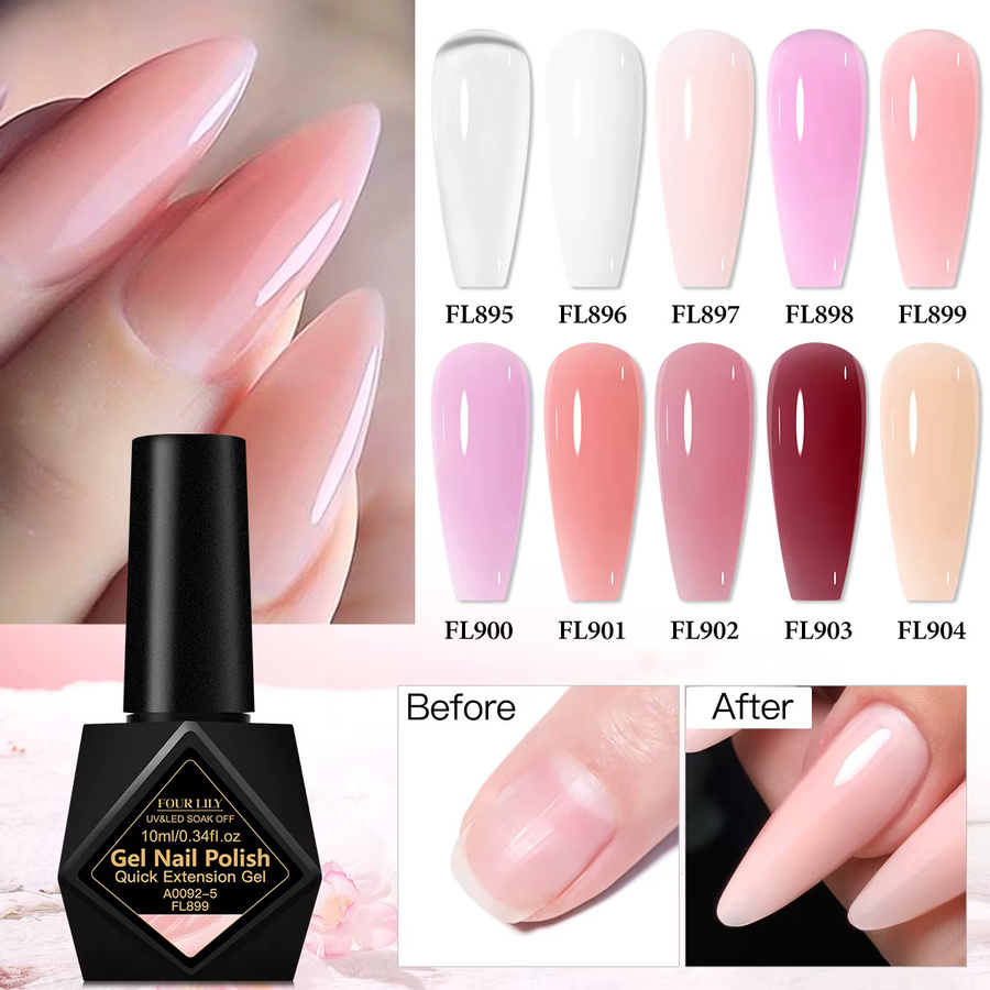 Four Lily Nagelgel, Nude Rosa, Glänzend, 10 ml - Bild 2