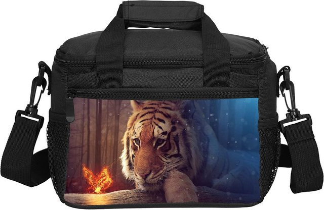Fancy Style Studio Lunchtasche mit Tierprint in Schwarz - Bild 1