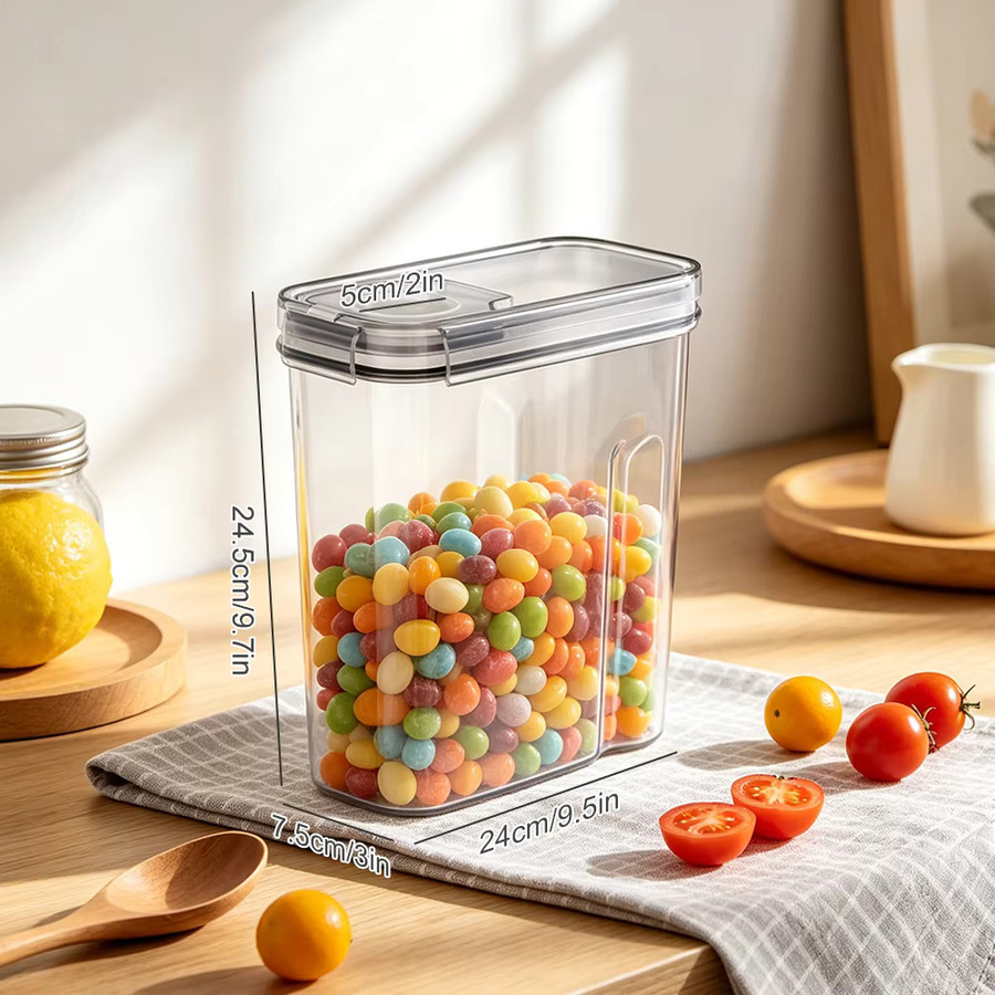 LONENESSL Luftdichtes Aufbewahrungsbehälter-Set aus Kunststoff, 3/6/9-teilig, Transparent/Weiß, 4 l Füllmenge pro Behälter - Bild 5