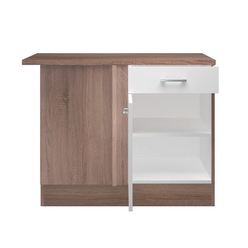Flex-Well Küchen-Eckunterschrank Samoa in Weiß und Sonoma Eiche, B/H/T: 110 x 85 x 60 cm - Bild 2