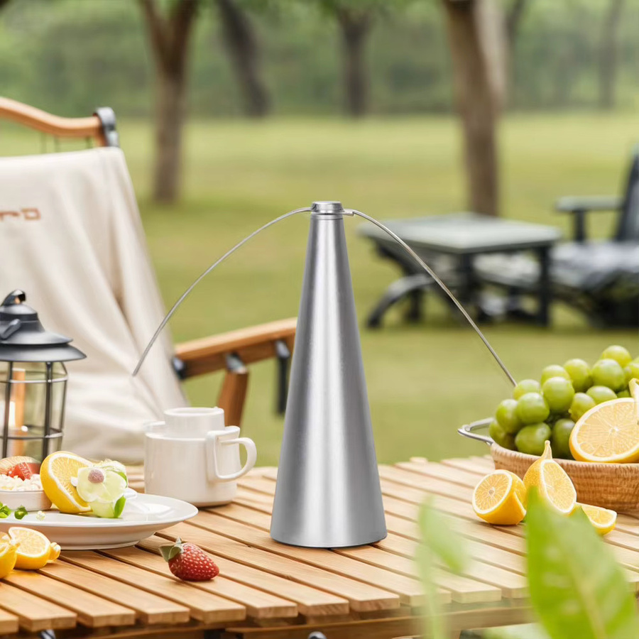 VODOOL Fliegenfächer für Tische, 2er-Set tragbare Outdoor-Ventilatoren in Schwarz und Silber für Picknick, Restaurant und Party - Bild 2