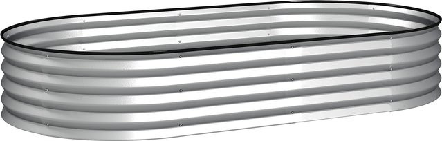 Outsunny Hochbeet aus verzinktem Stahl mit Gummirand in Silber, B/T/H: 181 x 93 x 30 cm - Bild 1