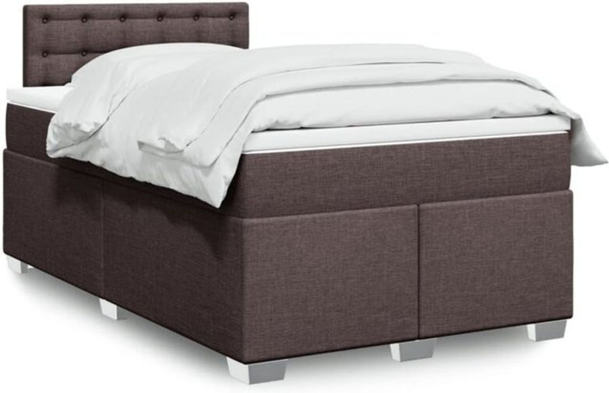 vidaxl Boxspringbett mit Matratze in Braun aus Stoff und Holzwerkstoff, B/T/H: 200 x 120 x 100,5 cm - Bild 1