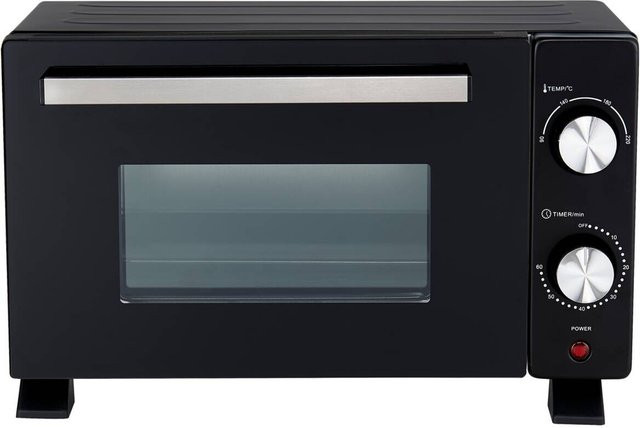 Pocoline Mini-Backofen aus Metall in Schwarz und Silber, Volumen: 9 l, B/H/T: 29,6 x 23,1 x 39,1 cm - Bild 1