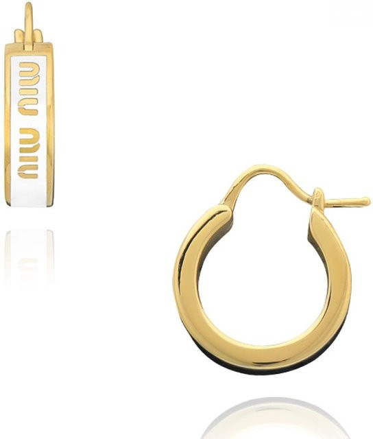 Miu Miu Ohrringe, Emaille, beige, Damen - Bild 1