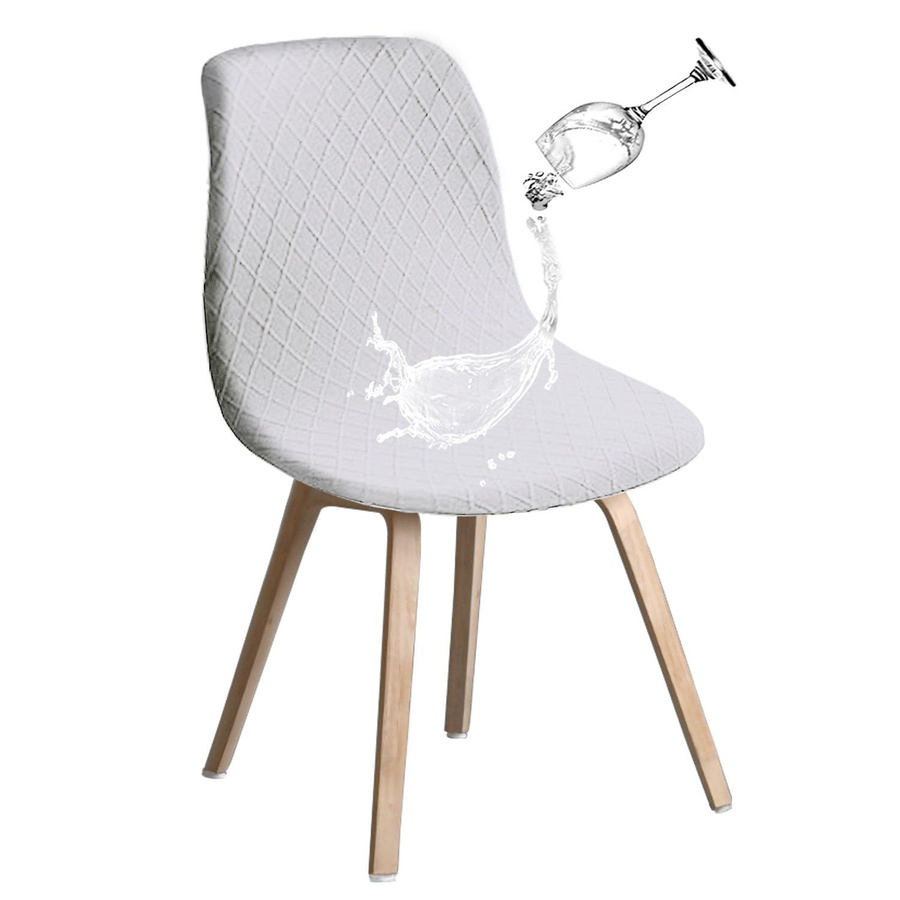 Wasserdichter Esszimmerstuhlbezug aus Diamant-Jacquard von Yiran Furniture in Grau, B/T/H: 35 x 38 x 38 cm - Bild 2