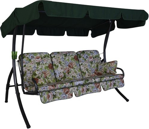 ANGERER FREIZEITMÖBEL Hollywoodschaukel Comfort 3-Sitzer mit Auflagen und Sonnendach, bunt floral, B/T/H: 240 x 145 x 160 cm - Bild 1