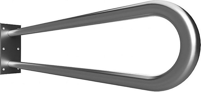 Brillantbad BELP Stützgriff in U-Form aus Edelstahl gebürstet in Silber, B/T/H: 10,0 x 25,0 x 86,6 cm, 120 kg Traglast für Bad und WC - Bild 1