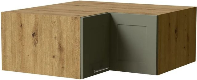 Feldmann-Wohnen Eckaufsatzschrank Oslo Küchenschrank in Eiche Artisan und Reed Green Matt mit Soft-Close-Türen, B/T/H: 90 x 90 x 36 cm - Bild 1