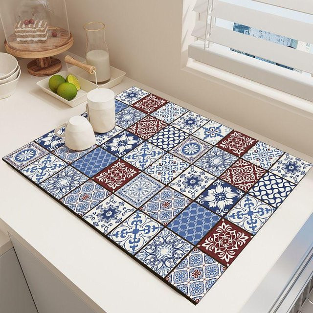 Houspace Abtropfmatte und Geschirrunterlage, rutschfest und hitzebeständig, multicolour, B/T: 40 x 30 cm - Bild 1