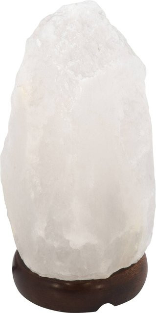 GLOBO Tischleuchte Stone in Weiß und Braun aus Salzkristallen und Holz mit E14 Fassung, Höhe: 19 cm, Durchmesser: 12 cm - Bild 1