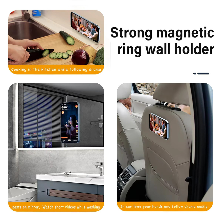 WSSHE Magnetischer Ringhalter in Blau für iPhone 17 16 15 14 Pro/Plus – Magnetischer Wand- und Autoständer für dein Mobiltelefon - Bild 3