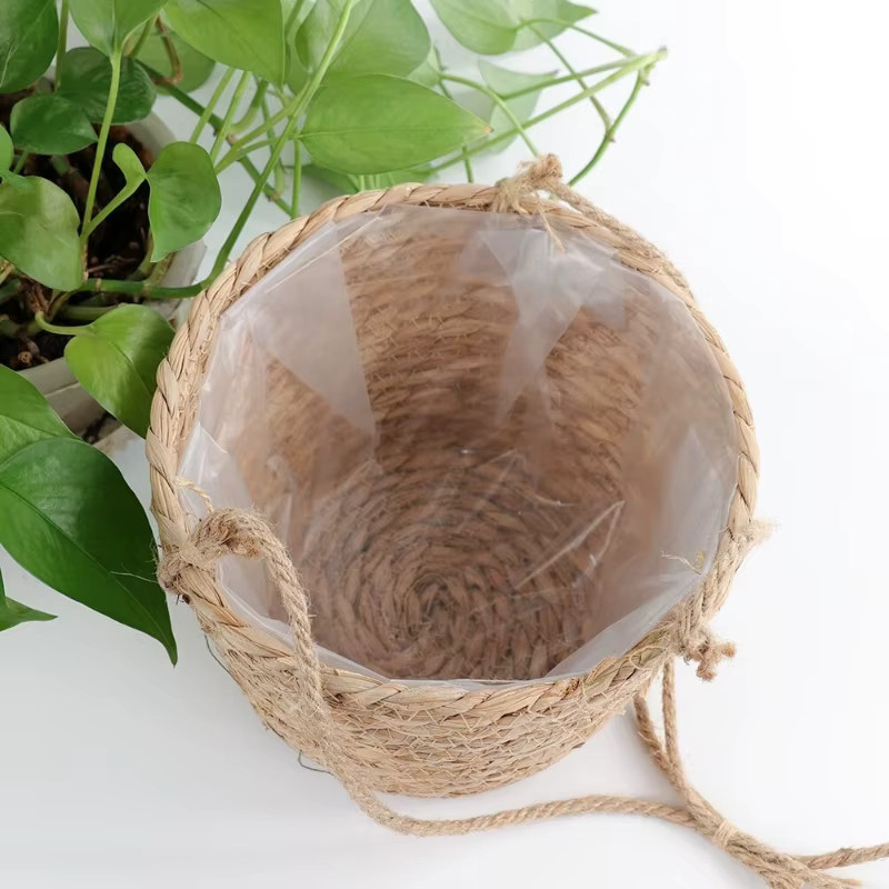 Makramee Hängepflanzkorb aus Jute in Beige und Braun im Boho-Stil für Indoor und Outdoor - Bild 3