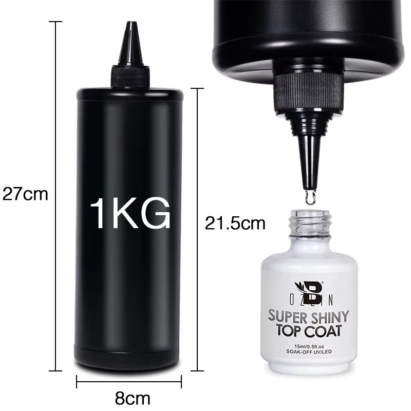 BOZLIN Top Coat UV-Basis-Gel-Nagellack, glänzend, 1 kg - Bild 2