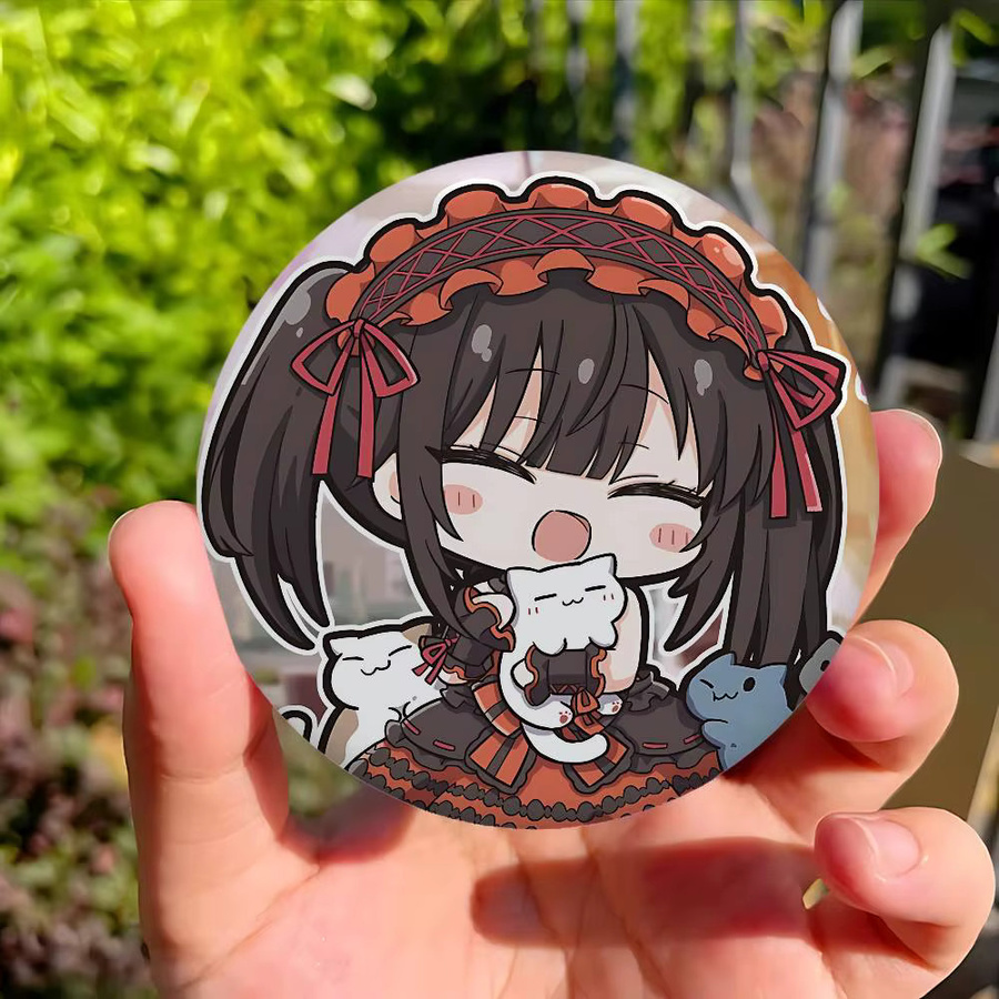 Bilibili Brosche, Cartoon K-Kurumi T-Tokisaki, Runde Anstecknadel - Bild 4