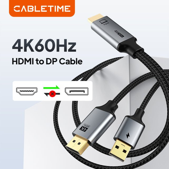 CABLETIME HDMI auf USB-C Adapter, unidirektional 4K60Hz mit USB-Stromversorgung, schwarz, kompatibel mit Nintendo Switch und PlayStation - Bild 1