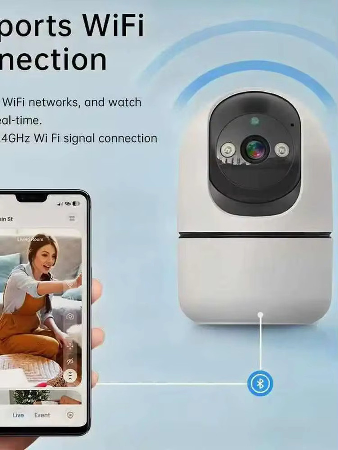 GEYUNE Tuya 5MP 5G WLAN IP-Kamera für den Innenbereich, drahtlose Sicherheitsüberwachungskamera mit Auto-Tracking, IR-Nachtsicht und 6-fach Zoom, Farbe: Weiß - Bild 4