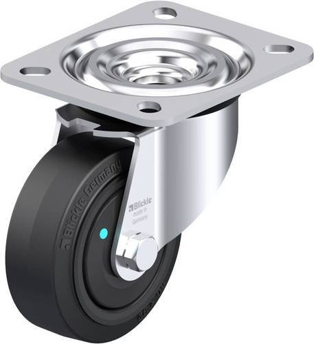 Blickle L-POEV 80KFD Stahlblech-Lenkrolle in Silber, Rad-Durchmesser: 80 mm, Tragfähigkeit: 140 kg - Bild 1