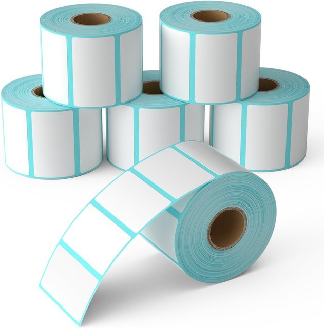 Wasserdichte Thermo-Etikettenaufkleber aus Papier für den Direktdruck, 700 Stück pro Rolle, Weiß - Bild 1