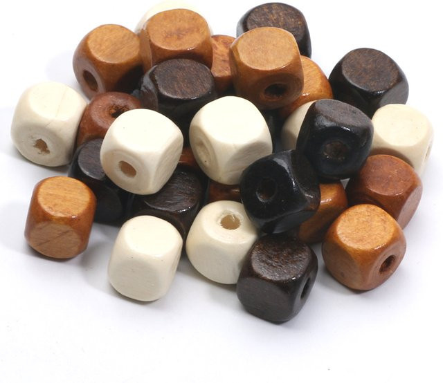 Laudsong Holzperlen, quadratische Würfel, 10 mm, Unisex - Bild 1