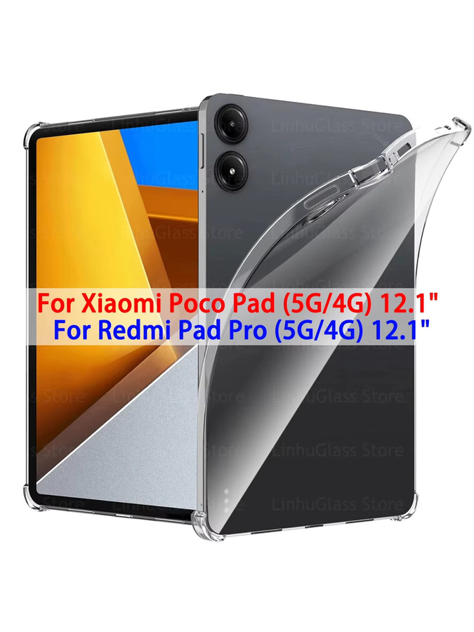 Stoßfeste und ultraschlanke TPU-Schutzhülle für Xiaomi POCO Pad und Redmi Pad Pro 4G/5G in Transparent - Bild 5