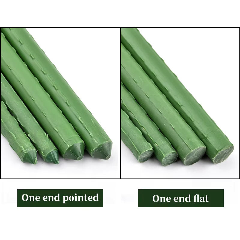 Grüne Pflanzenpfähle aus kunststoffbeschichtetem Stahl für Kletterpflanzen, Obst und Gemüse, Länge: 60 cm - Bild 4