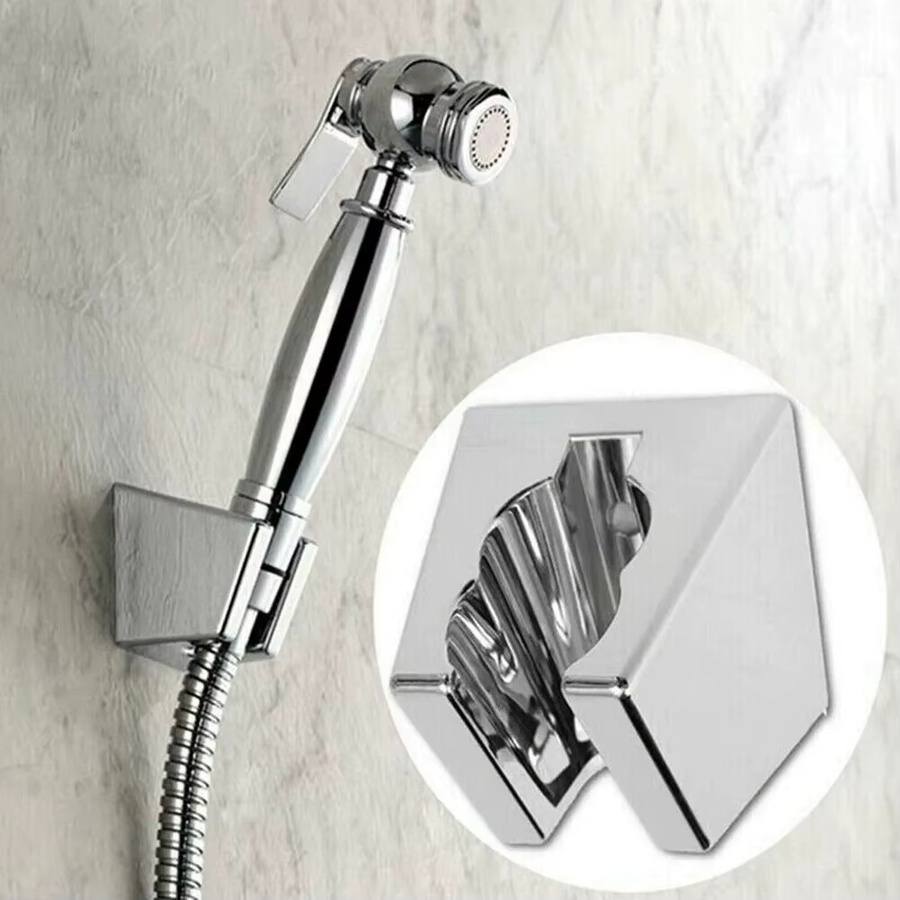 Wandmontierte Duschkopf Halterung in Silber zur Befestigung von Duschsprinklern und Wasserhähnen - Bild 1