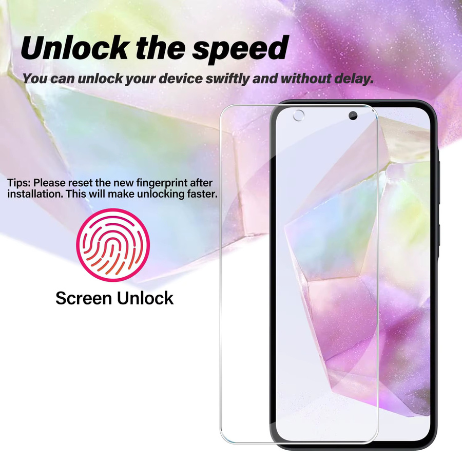 4er-Pack Displayschutzfolie aus gehärtetem Glas und Kameraobjektivschutz für Samsung Galaxy A35, transparent - Bild 3