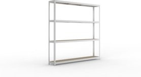 Meta Weitspannregal Speed Rack verzinkt in Silber mit 4 Fachebenen und Spanplatten, B/T/H: 247 x 40 x 250 cm - Bild 1