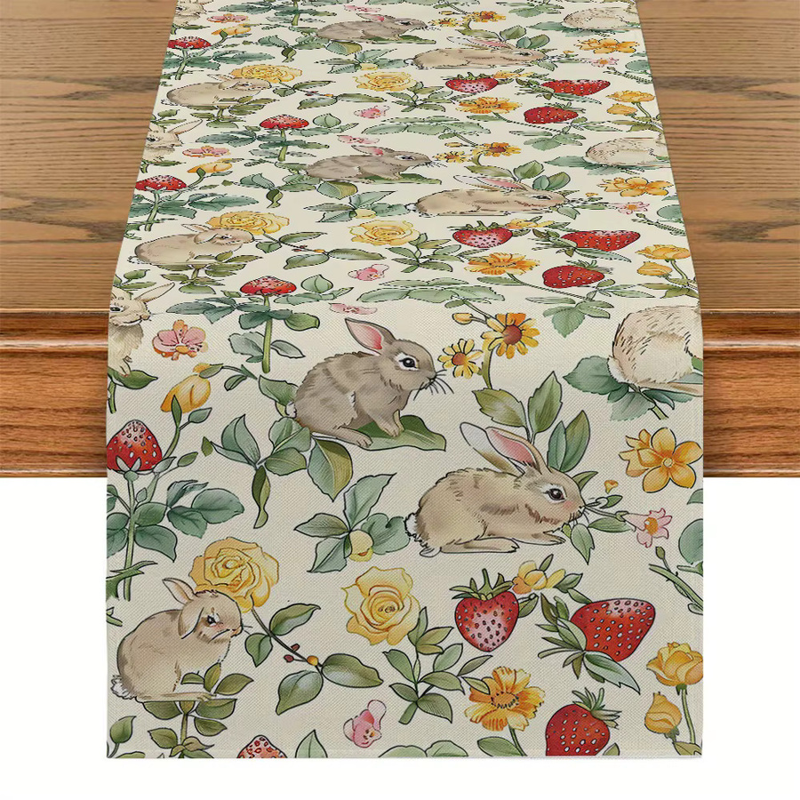 Woven Bunny Tischläufer Strawberry Rose Dekoration - Bild 1