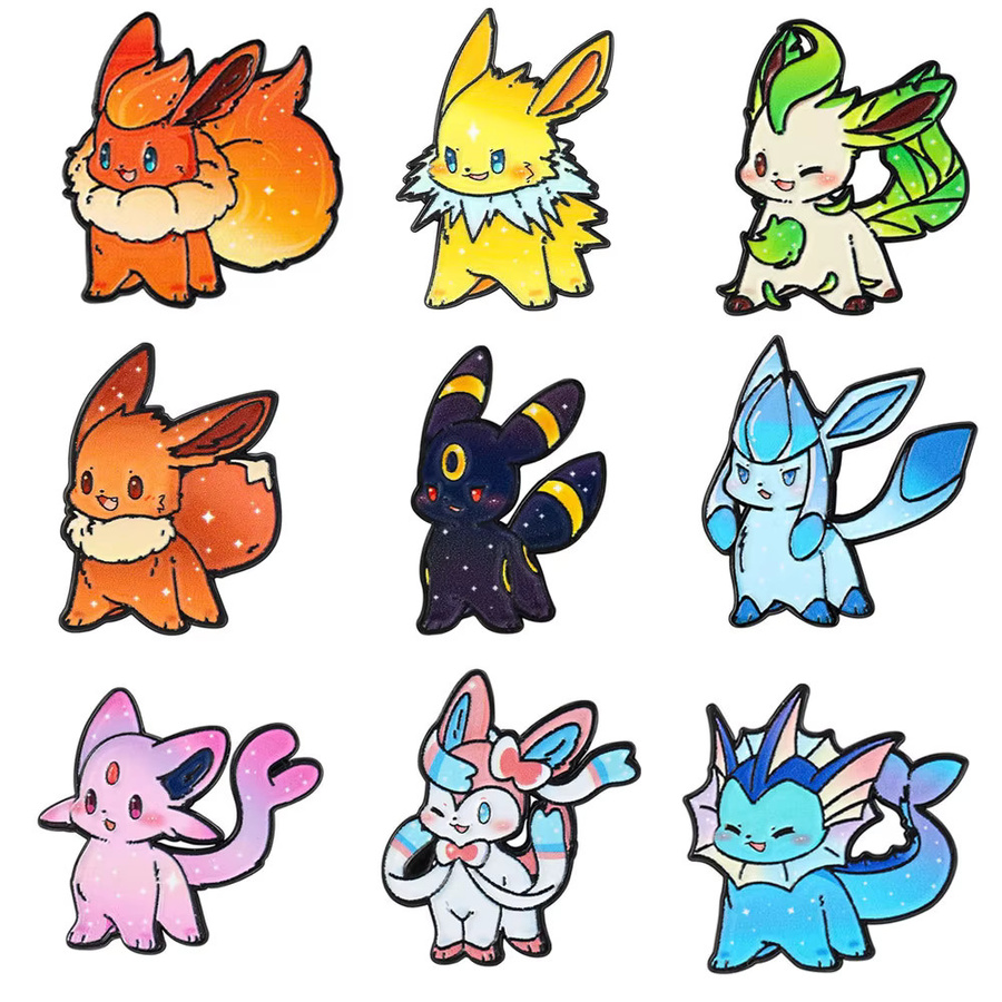 Bandai Pokémon Eevee Flareon Emaille-Pins, 9-teiliges Set - Bild 5