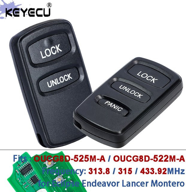 KEYECU Fernschlüsselanhänger Schwarz für Mitsubishi Eclipse Endeavour Lancer Montero Sport Outlander 313/315/433 MHz - Bild 1