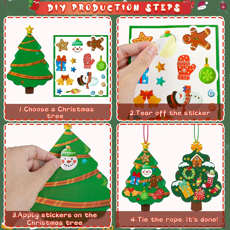 DUTRIEUX 24er-Set Weihnachtsbaumschmuck zum Basteln in Bunt/Mehrfarbig mit Aufklebern für Kinder und Klassenzimmeraktivitäten - Bild 5