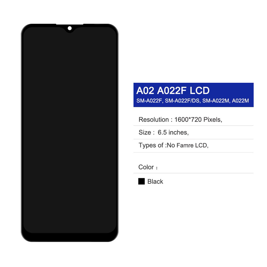 Samsung Galaxy A02 A022F LCD-Display mit Touchscreen-Digitizer in Schwarz, 6,5 Zoll Bildschirmersatz - Bild 2