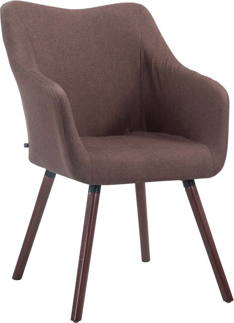 TPFLiving Besucherstuhl Coyo Two mit Stoffbezug und Buchenholzgestell in Walnuss Braun, B/T/H: 62,5 x 61,0 x 90,0 cm - Bild 1