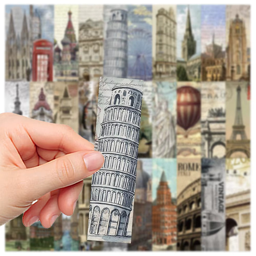 30 Stück Retro-Stil Architektur Lesezeichen aus Papier in Multicolour für kreatives DIY - Bild 3