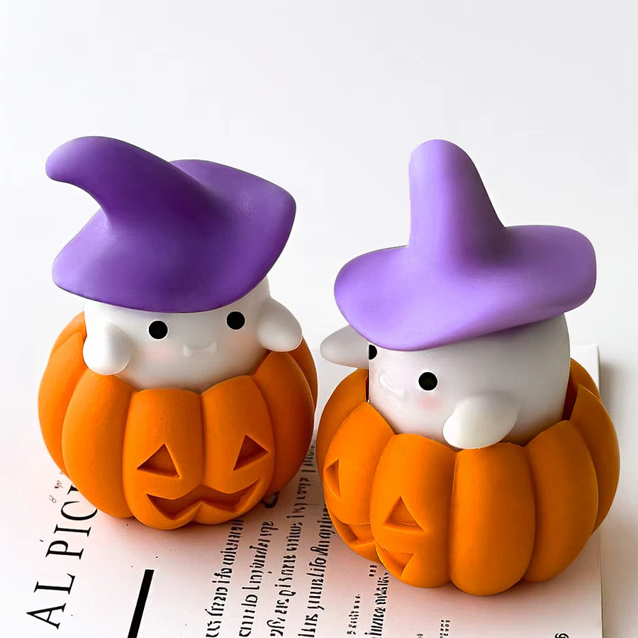 UDOCOOL 3D Kürbis Silikonform für DIY Halloween Kerzen, Seife und Gips als dekorative Form für handgemachte Geschenke - Bild 2