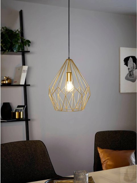 Eglo Hängeleuchte Carlton in Goldfarben, 1-flammig, Vintage-Stil, E27, 60 W - Bild 1