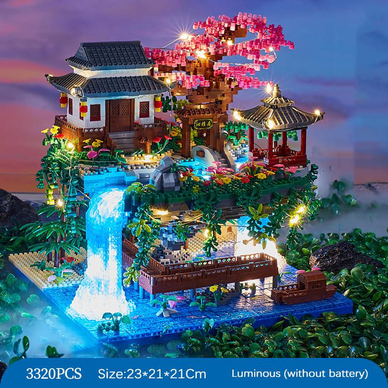 Linyi toy Bausteine Chinesische Architektur mit Licht ab 3 Jahren - Bild 3