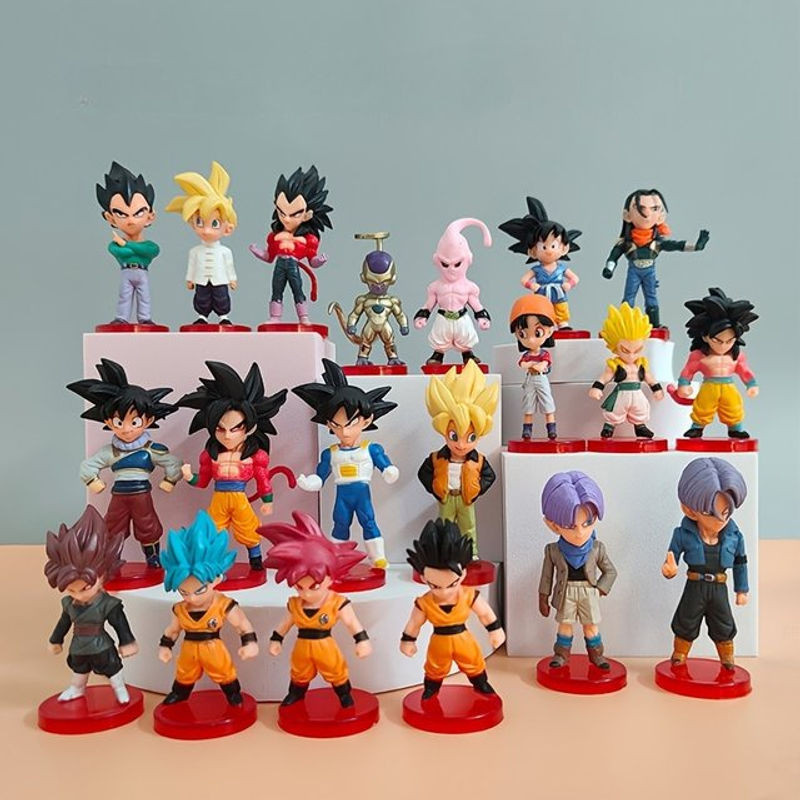 Bandai Dragon Ball Saiyajin Goku Anime Figuren Set aus Kunststoff, 20 verschiedene Modelle in Mehrfarbig für Kinder und zur Dekoration - Bild 1