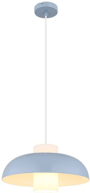 GLOBO Pendelleuchte Lowe Blau aus Metall und Glas, Höhe: 120 cm, Durchmesser: 38 cm, E27 - Bild 1