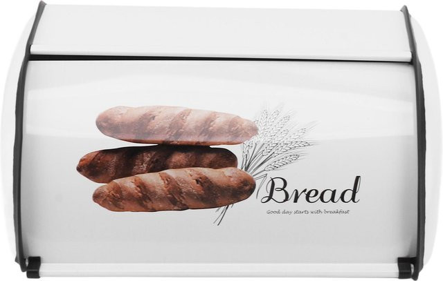 Brotkasten OutsideWorld Trommelförmig aus Eisen mit ausziehbarem Klappdeckel in Grau - Bild 1