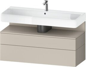 Duravit Waschtischunterschrank Qatego Beige Matt mit Schubladen und Auszug, Wandmontage, B/T/H: 119 x 47 x 59 cm - Bild 1