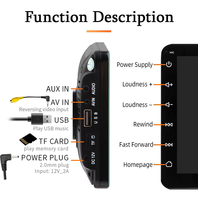 Hippcron Autoradio Multimedia Video Player mit 7 Zoll Touchscreen, Wireless CarPlay, Android Auto, Bluetooth und MirrorLink in Schwarz - Bild 6